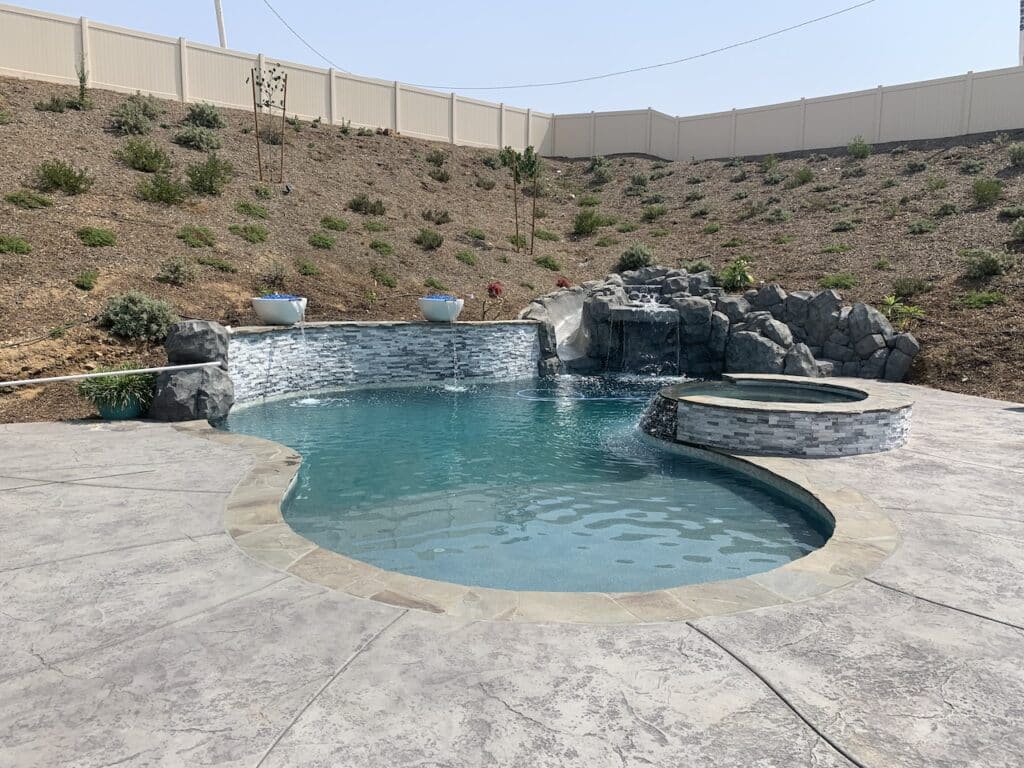 Pool with rock work